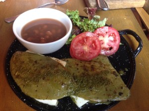 Breakfast cactus stuffed with string cheese